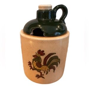Metlox Poppytrail California Ceramic Sugar Bowl or Jam Jar Hand Painted Rooster